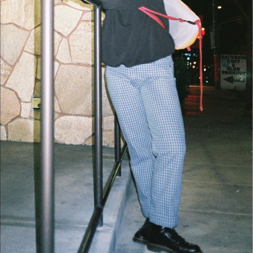 Reformation grid? blue ish jeans